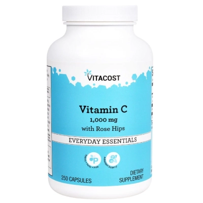 Vitamina C 1000mg com Rosa Mosqueta, 250 Cápsulas, Vitacost
