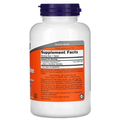 L-Carnitina 1000mg, 100 Comprimidos, Now