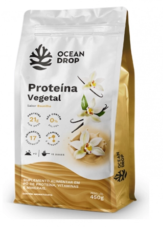 Proteína Vegetal, 450g, Sabor Baunilha, Ocean Drop