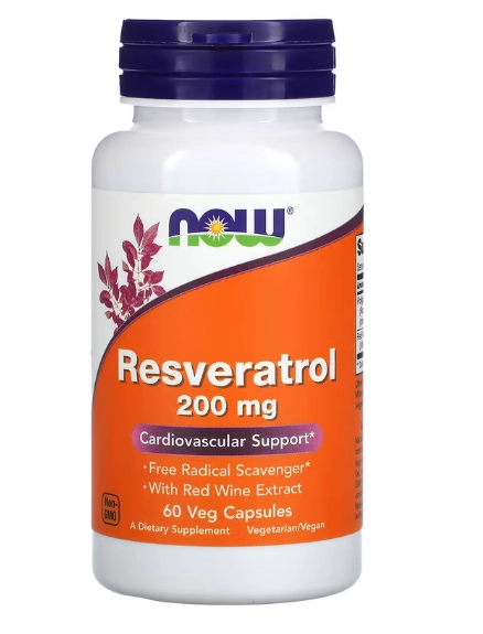 Resveratrol Natural, 200mg, 60 Cápsulas, Now