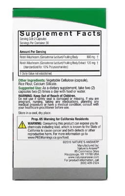 Reishi, 500mg, 60 Cápsulas, Nature's Answer