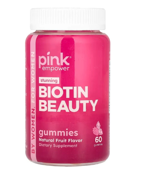 Biotina Beauty, 60 Gomas Sabor Frutas Naturais, Pink