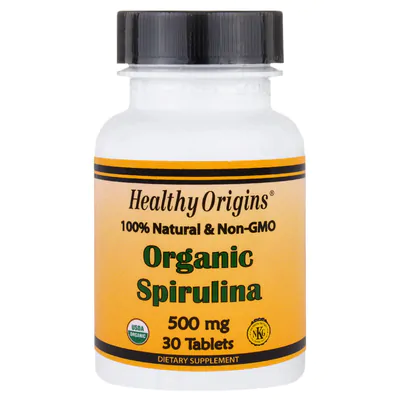 Spirulina Orgânica, 500mg, 30 comprimidos, Healthy Origins