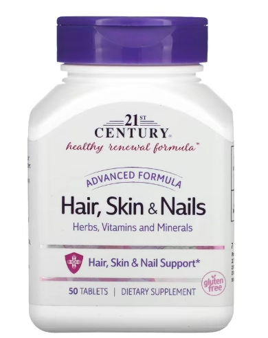 Hair Skin Nails, Cabelos, Pele e Unhas, 50 Comprimidos, 21st Century