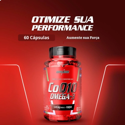 Coenzima CoQ10 com Ômega 3, 1143mg, 60 Cápsulas, Integralmedica