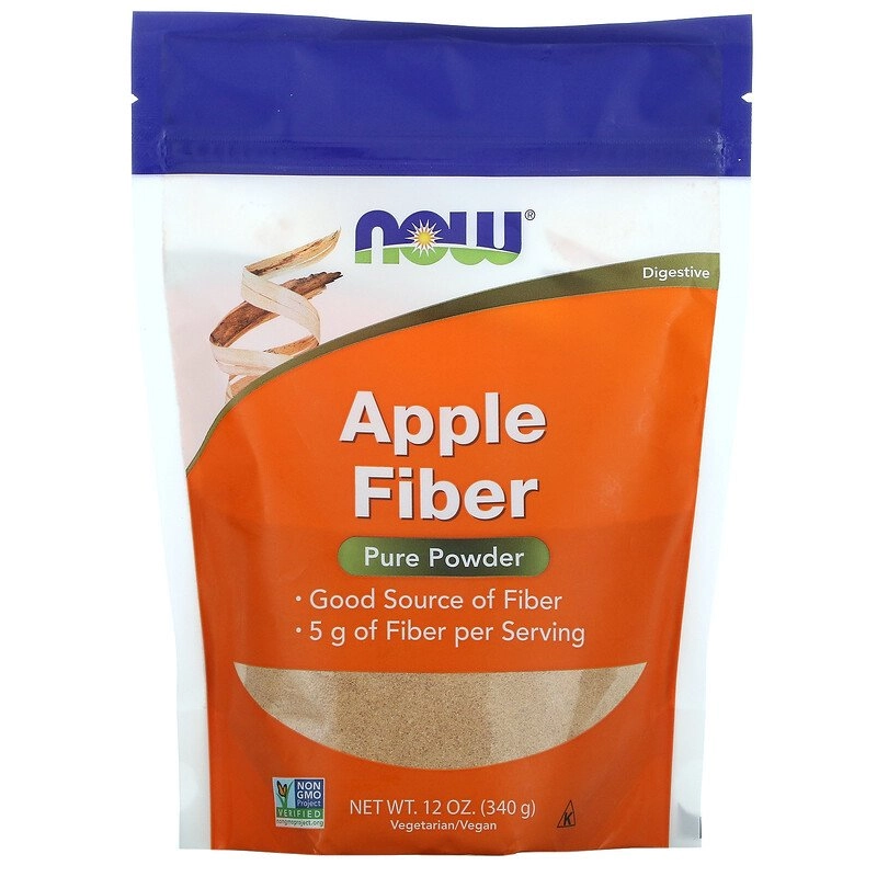 Fibra De Maçã em pó, (Apple Fiber, Pure Powder), 340G, Now