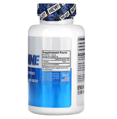 L-Theanine, 200mg, 60 Cápsulas, EVLution Nutrition