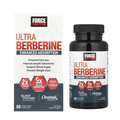 Ultra Berberine, Metabolismo, Bem-Estar e Equilíbrio do Organismo, 60 Cápsulas, Force Factor