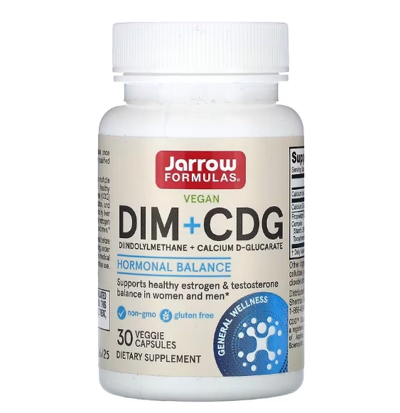 DIM 100mg + CDG, Fórmula Aprimorada de Desintoxicação, 30 Cápsulas, Jarrow Formulas