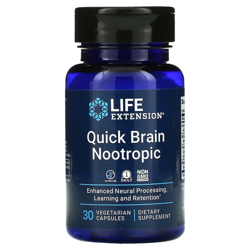 Nootrópico, Quick Brain, 30 Cápsulas, Life Extension