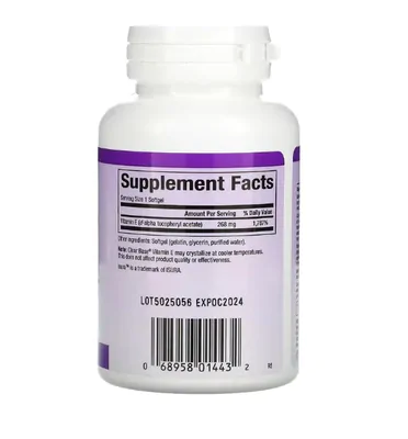 Vitamina E de Base Transparente, 268 mg (400 UI), 60 Cápsulas, Natural Factors
