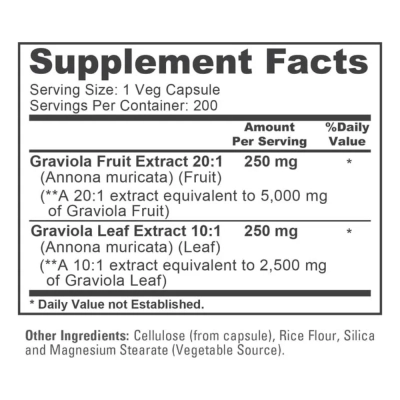 Graviola, 7,500mg, 200 Cápsulas Veganas, NusaPure
