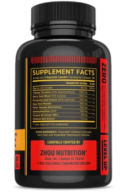 Boost Elite, Aumento dos níveis de testosterona, Caltrop, feno-grego, Ioimbina, maca e Eurycoma Longifolia, 90 cápsulas,