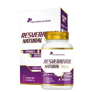 Resveratrol 100% Natural Veri-te, 450mg, 30 Vegan Caps, Flora Nativa
