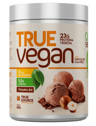 Proteína Vegana, True Vegan, Sabor Chocolate com Avelã, 418g, True Source