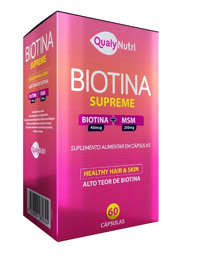 Biotina Supreme + MSM, 500mg, 60 Cápsulas, QualyNutri