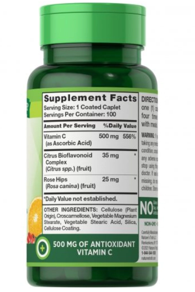 Vitamina C, 500mg, 100 cápsulas, Nature's Truth