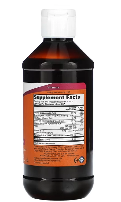 Vitamina B-12, Complexo-B Liquido, 237ml, Now