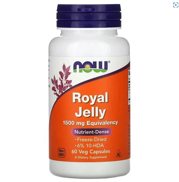 Geleia Real, 1500mg, 60 Cápsulas, Now