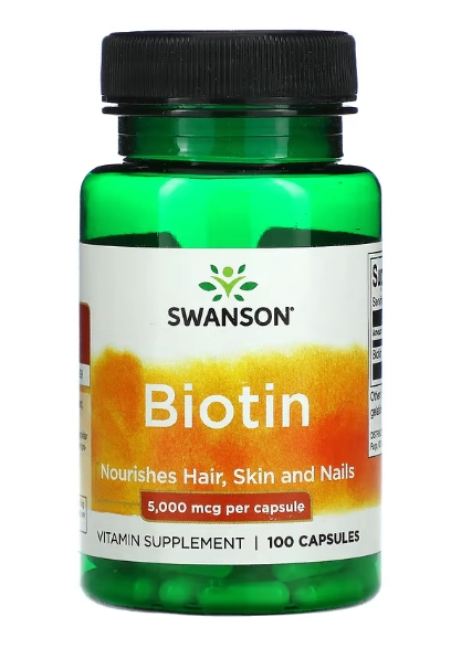 Biotina, 5000mcg, 100 Cápsulas, Swanson