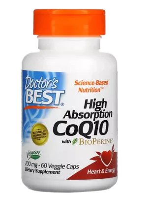 Coenzima CoQ10 Alta absorção, 200mg com BioPerine, 60 Cápsulas, Doctor's Best