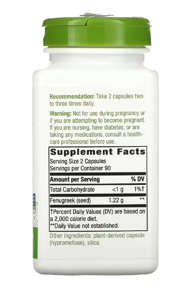 Fenugreek (Feno-grego), 610 mg, 180 Cápsulas, Nature's Way