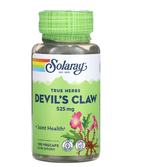 Devil's Claw, Garra do Diabo 525mg, 100 Cápsulas, Solaray
