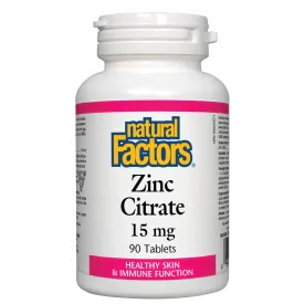 Citrato De Zinco 15mg, 90 Comprimidos, Natural Factors