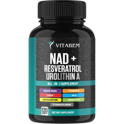 NAD+, Astaxantina, Resveratrol e CoQ10, 300mg, 120 Cápsulas, VitaBem