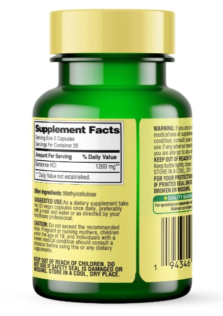 Berberina, 1200mg, 40 cápsulas, Spring Valley