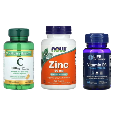 Kit Imunidade Blindada, Vitamina C, Vitamina D3 e Zinco