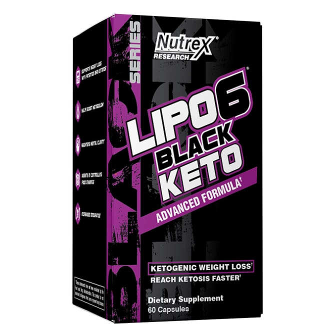 Lipo 6 Black KETO, Fórmula Avançada, 60 Cápsulas, Nutrex
