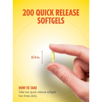 Fish Oil (Ômega-3), 1000mg, 200 Softgels, Sabor Limão, Sundance