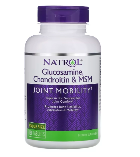 Glucosamine, Chondroitin & MSM, 150 Comprimidos, Natrol