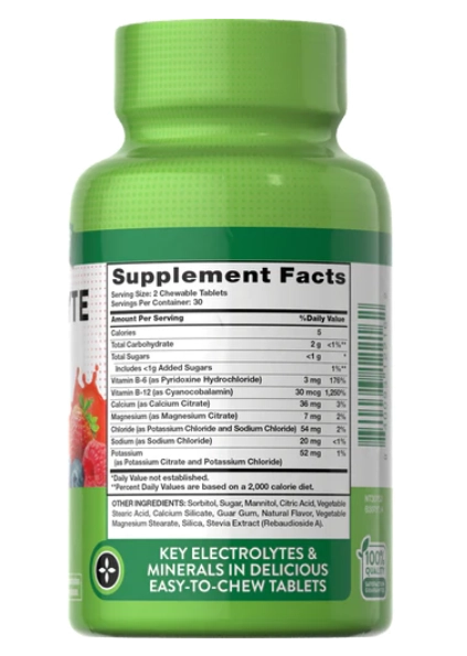 Electrolyte Hydration, Eletrólitos com Vitamina B, 60 comprimidos mastigáveis, Nature's Truth