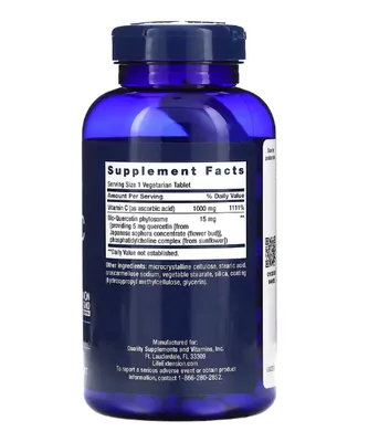 Vitamina C + Fitossomo de Bioquercetina, 250 Comprimidos, Life Extension