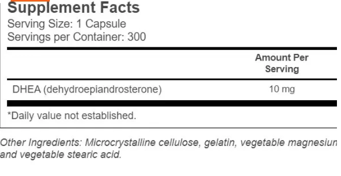Dhea 10mg, 300 Cápsulas, Vitacost