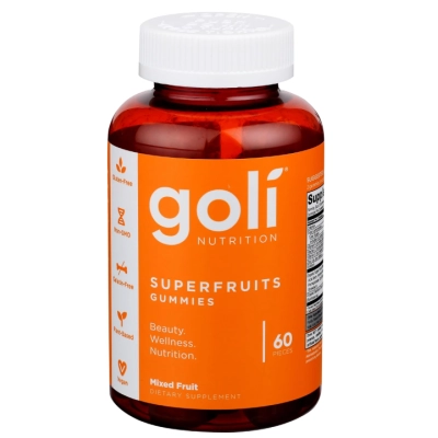 Superfruits, Colágeno para Beleza da Pele com Bambu e Superfrutas, 60 Gomas, Goli Nutrition