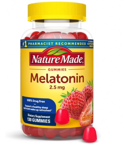 Melatonina, 2.5mg, 130 Gomas, Sabor Morango, Nature Made