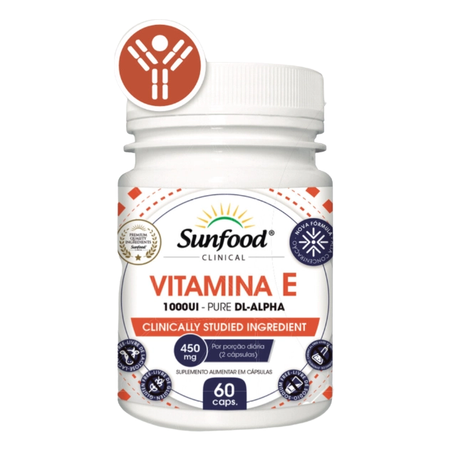 Vitamina E Pure DL-Alpha, 450mg, 60 Cápsulas, Sunfood