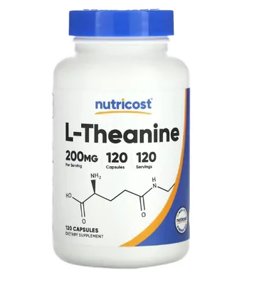 L-Theanine, 200mg, 120 cápsulas, Nutricost