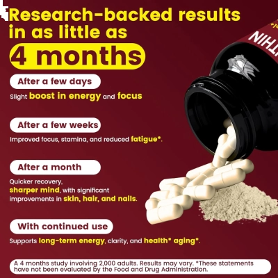 Urolithin A 1800mg + NAD 200mg Lipossomal, 120 Cápsulas, DNCDTTY