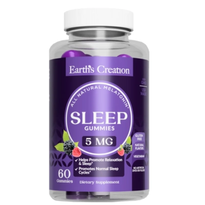 Melatonina Sleep Gummies, 5mg, 60 gomas, Earth´s Creation