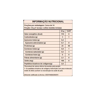 Collagen Protein, 23gr De Proteína Do Colágeno, 450gr, Sabor Chocolate Língua de Gato, Pura vida