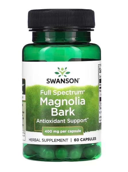 Casca de Magnólia, Magnolia Bark, 400mg, 60 Cápsulas, Swanson
