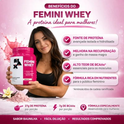 Femini Whey, Com Colágeno, 900g, Max Titanium