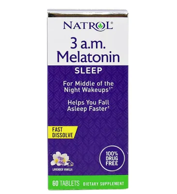 Melatonina 3 a.m. Lavanda e Baunilha, 60 Comprimidos Fast dissolve, Natrol