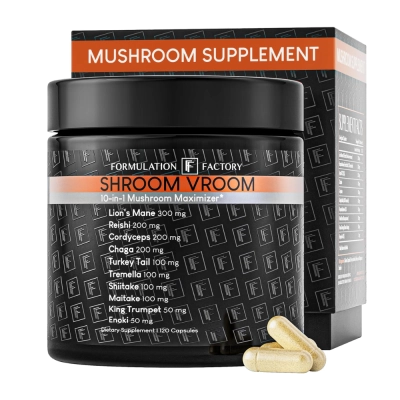 Shroom Vroom, Clareza Mental, Concentração e Energia Natural, 120 Cápsulas, Formulation Factory Shroom Vroom, Clareza Mental, Concentração e Energia Natural, 120 Cápsulas, Formulation Factory