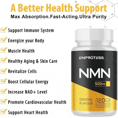 Pastilhas Enprotess NMN (mononucleotídeo de nicotinamida) 500 mg, 120 Pastilhas - Enprotess