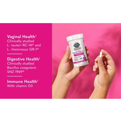 Probiótico Feminino, Auxílio na Saúde Digestiva e Imunidade, 60 Cápsulas, Garden of Life